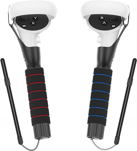AMVR Dual Handles Extension Grips für Quest 2/Quest/Rift S Controller, unterstützt für die Beat Saber Games