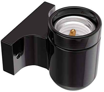 ledscom.de Aplique FEL, porcelana, negro brillante, angular, 1x E27 máx. 300W