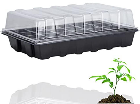 2X XXL Anzuchtkasten Anzuchtgewächshaus 27 x 19 cm - Anzucht Mini Gewächshaus - Anzuchtbox schwarz - Aussaatschale für Pflanzen