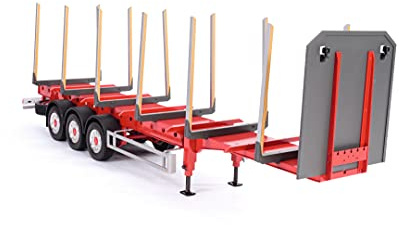 Carson 500907629-1:14 3-Achs Rungenauflieger Neue Aufhängung, RC-Truck, Ersatzteile, Tuningteile, Zubehör, Modellbau, Maßstab 1:14, Rot