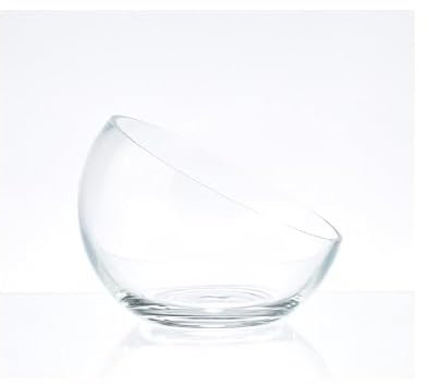 EMH Pequeño cuenco de cristal transparente hecho a mano bagatelas ensalada de frutas Ø14 cm