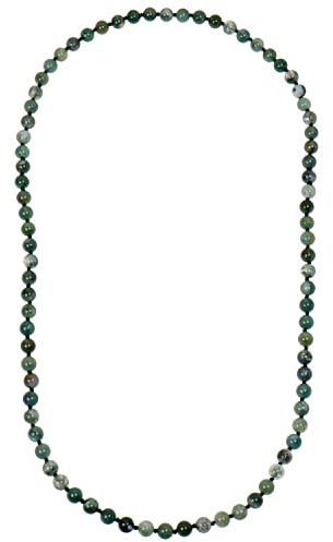 ELEDORO Edelstein Kette Damen 80 cm Endloskette 8 mm handgeknotet