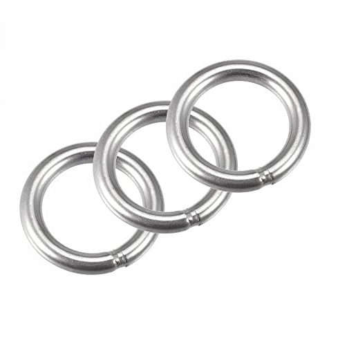 sourcing map Anneau Soudé Inox Acier 304 50mm Od 8mm Épaisseur 3Pcs
