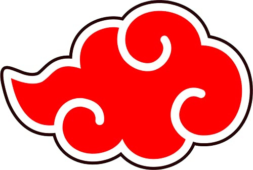 Stickerloveshop Anime Akatsuki Cloud Aufkleber 2 Stück passend für Auto Laptop Helm Manga Sticker