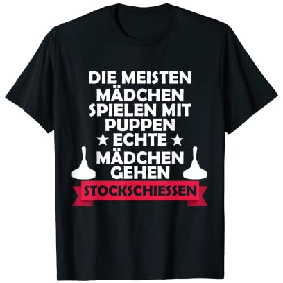 Mädchen spielen mit Puppen - ich gehe Stockschießen T-Shirt