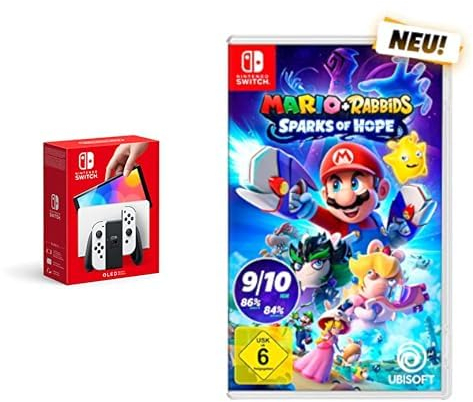 Nintendo Switch-Konsole (OLED-Modell) Weiß & Mario + Rabbids Sparks of Hope Switch