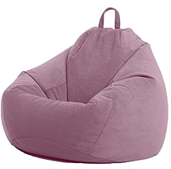 Highdi Pana Funda de Puff sin Relleno Bolsa de Frijoles, Bean Bag Puf Protector de Sofás, para Adultos y Niños, para Sofá Perezoso Cubierta de Sillón (100x120cm,Púrpura Claro)