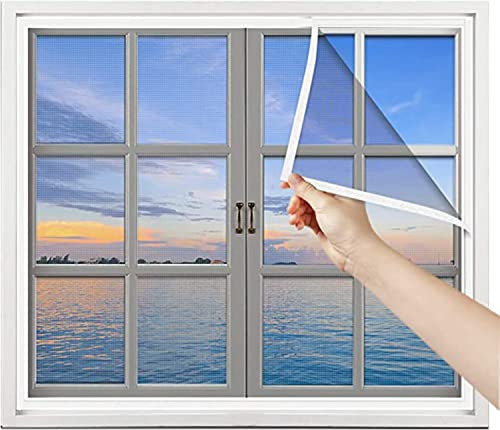Mückennetz Fenster 135x190cm(53.1x74.8in) Insektenschutznetz Mückennetz Fenster Transparentes Mückennetz, das kein Bohren benötigt Breiter Einsatz Weiß