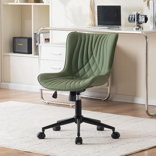 YOUTASTE Bürostuhl Ergonomischer im Fischschwanz-Design, Schreibtischstuhl Drehstuhl mit Rollen, Höhenverstellbarer und Wippfunktion, Computerstuhl für Homeoffice und Büro, Olivgrün