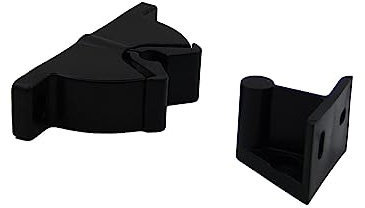 FERROELETTRA Fermaporta a Pinza - Ferma Porta Piranha - Blocca Porta da Pavimento a Scatto - Fermaporta Muro Ferma Persiane in Resina - Completo di Viti e Tasselli - Nero (10)