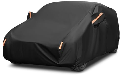 Premium Waterproof Car Cover for Indoor and Outdoor Use with Cotton - All Weather Protection from Rain, Snow, UV, Dust and Hail - Fits Saloon/Hatchback Up to 177/450cm