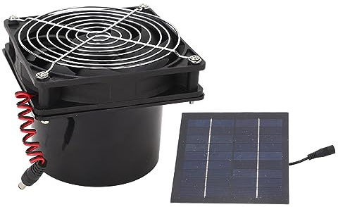 Extractor solar 50W, panel solar 5-12V, de ventilación para cocina, invernadero, casa de mascotas, gallinero y garaje.