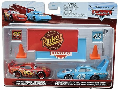 Hot Wheels Disney Pixar Cars Lightning McQueen and The King 1:55 Scale Die Cast Car Toy for Children Aged 3-12
