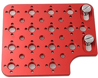 HangTon Camera Cheese Plate Side Mounting for ARRI ALEXA Mini LF Teradek Vaxis Rig Wireless Receiver Follow Focus Motor with 3/8 1/4 Thread (Red)