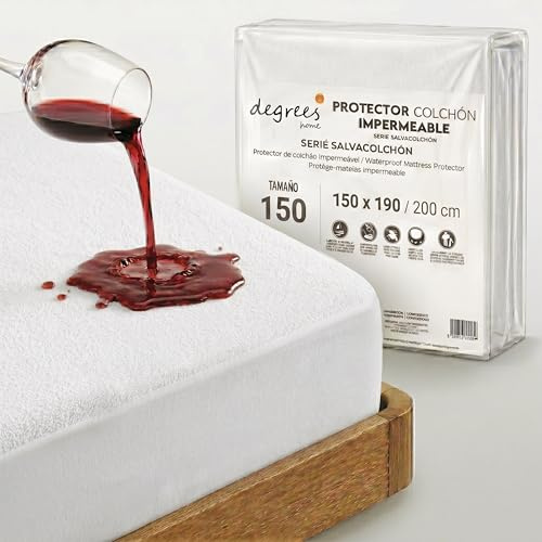 Degrees Home – Coprimaterasso Impermeabile (140X190/200) – Proteggi Materasso Traspirante Tipo Lenzuolo con Angoli, Bonnet 32 cm, Antiacaro, Certificato Oeko-Tex