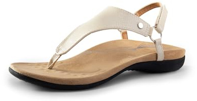 DREAM PAIRS Women's Flat Sandals Arch Support Orthopedic Comfortable Soft Cushion Summer T-Strap Walking Thong Sandals,Size 10,Nude,SDFS2407W