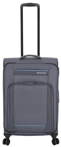 Kenorada Reisetrolley MEDON Trolley 4 Wheels | Leichter Koffer mit TSA Zahlenschloss | Weichgepäck Stoffkoffer mit Reißverschlus | Doppelgestänge (anthrazit, M - 67 cm mittlerer Koffer)