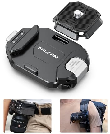 ULANZI F38 Camera Tripod Mount Quick Release System, Camera Backpack Plate V2 Clip with 1/4 to 3/8 Screw Thread, Universal Mount Base Adapter for Shoulder Strap