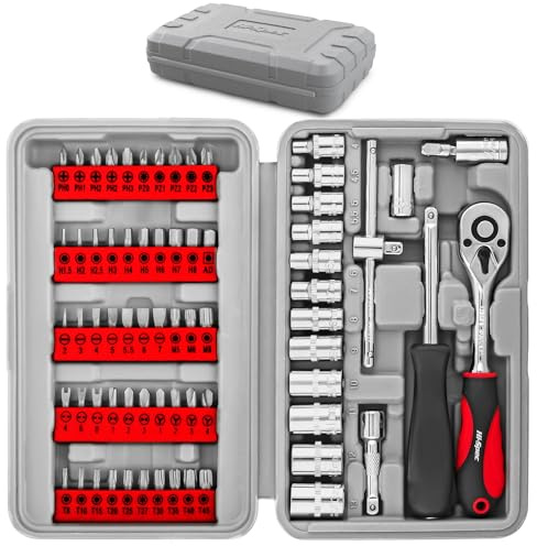 Hi-Spec 69pcs Compact Home and Office Hand Tool Kit for DIY Repairs | Covers Everyday Fixes, Comfortable Hand Control, Durable Steel Tools, Compact Organized Storage, Home and Office Tasks