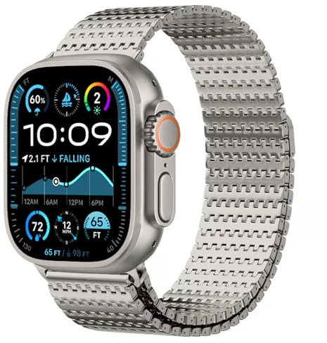 KADES Milanaise Magnetische Armband für Apple Watch Ultra 2 - Edelstahl/Titan für 49mm/46mm/44mm/42mm/41mm Series 1-10