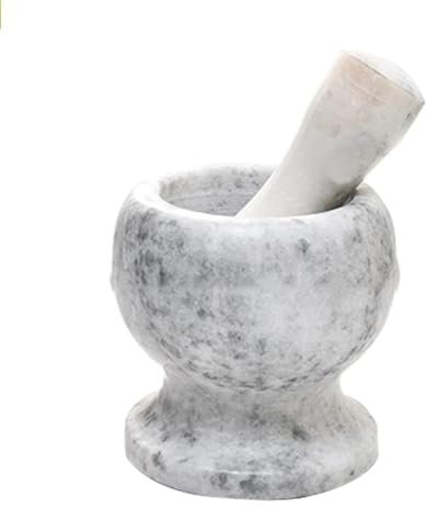 EOTRERANQ Mortier en Pierre Naturelle avec Ensemble de Pilon, broyeur de sel, d'épices, de Poivre, de Grains, de Pharmacie, d'herbes, d'ail, Hachoir Broyage(D)
