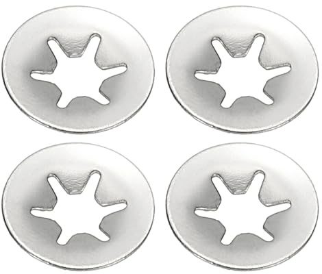 PATIKIL Arandelas de Bloqueo con Dientes Internos Tipo Estrella M4, 150 Pcs Clip de Retención de Acero Inoxidable 304 para Fijación Rápida, Plateado