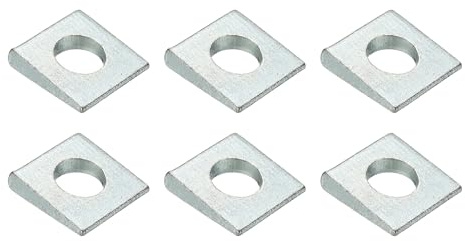 PATIKIL 6 Piezas M12x28mm Arandelas Cuadradas Biseladas Placa Plateado