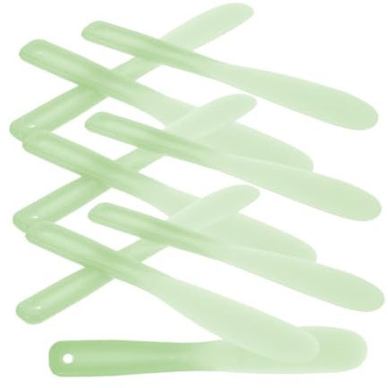 EXHUMKY 20 Stück Silikon Make Up Spatel Groß zum Mischen von Kosmetik Langlebiger Kosmetikmischer mit Langem Griff für Gesicht Foundation Wiederverwendbar Grün