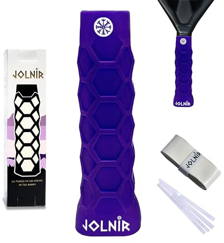 Jolnir Grip Padel Premium Violet - Set complet avec une poignée/poignée de padel et un overgrip - Surgrips Padel antidérapants et confortables