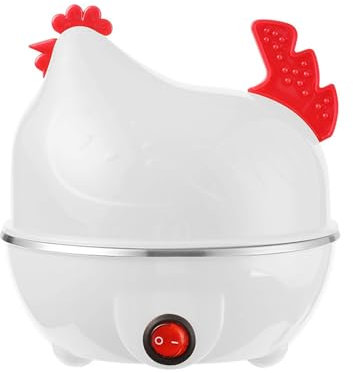 Automatic Power Outage Egg Cooker Anti-Dry Burning Feature ABS Electric Egg Cooker Electric Egg Boiler Breakfast Machine White single layer UK