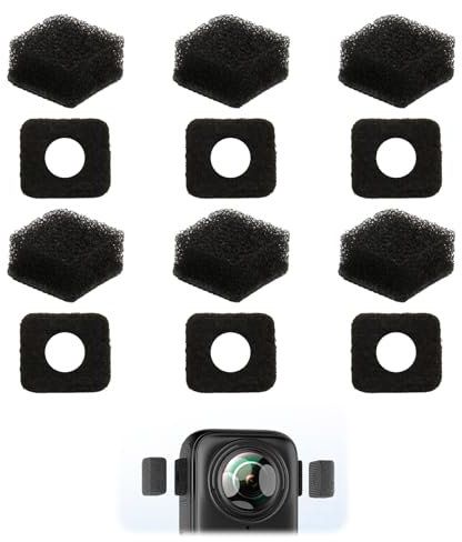 6 pezzi microfono paravento per Insta360 X4/X3 fotocamera, accessori in schiuma antivento anti rumore, protezione acustica per Insta360 X3 fotocamera