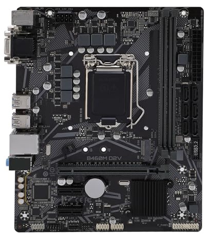 Plyisty B460M D2V Motherboard, for LGA 1200 10th Generation Core Pentium Celeron, M ATX Mainboard with 64GB DDR4, 6 III, 1 M.2 Slot, with DVI/VGA Outputs