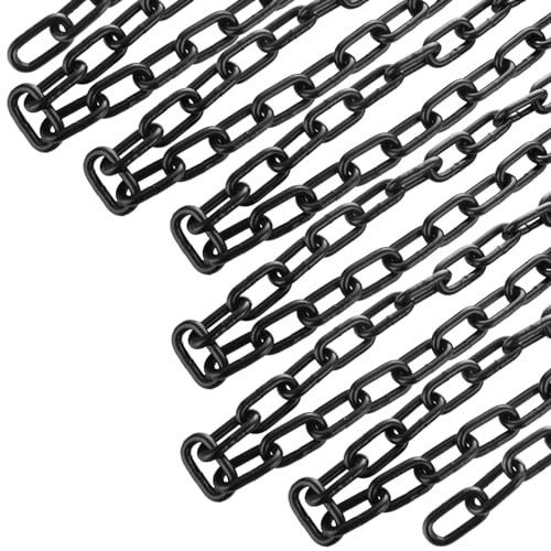 AKOLAFE 1.3 ft Long Black Chain Link 1/4 Heavy Duty Chain Bulk Decorative Chain for Hanging Hammock Chair Metal Porch Swing Chain Kit Carbon Steel Gate Chain for Outdoor Fence, Boxing & Punching Bag