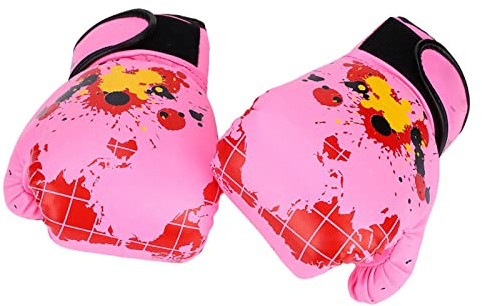 Anggrek Guantes de Boxeo, Cuero de PU, Transpirables, Resistentes al Desgaste, para Niños de 2-11 Años, Entrenamiento con Puñetazos, Rosa
