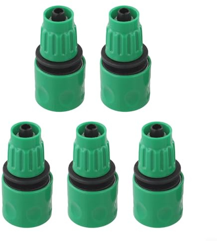 Snowchecking Conector de manguera de jardín de 3/8 pulgadas de plástico de conexión rápida para manguera de jardín, accesorios de tubería de expansión, paquete de 5