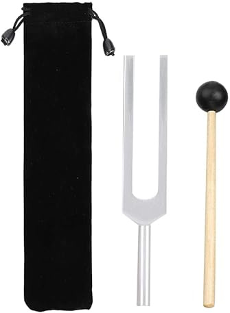 Angelkiss Diapasón de aluminio de 512 Hz. Juego de terapia de sonido premium con 1 mazo, 1 diapasón, bolsa de franela y paño de limpieza, reparación, sanador, instrumento musical, meditación.