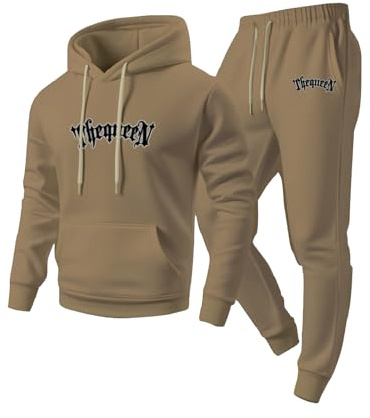 Men's Tracksuit Sets Hooded Fleece Sweatshirt and Sweatpant Casual Drawstring Activewear Jogging Sweatsuits 2 Piece Fashion Tracksuits Sportswear Gym Sport Set Hoodie Sweatsuit