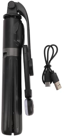 Vvikizy Trépied Perche à Selfie, Support de Téléphone Télescopique BT avec Lumière Rechargeable USB et Télécommande sans Fil, pour la Photographie de Voyage en Plein Air