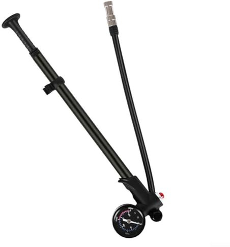Präzisions-Fahrrad-Stoßpumpe mit 300 PSI Maximaldruck für Federgabel und Stoßdämpfer hinten, Aluminiumlegierung mit Messgerät für Ventilkompatibilität (C)