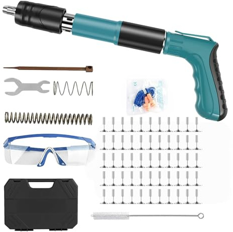 Cloueur Beton,Pistolet à Clous Manuel,5 Niveaux Réglables, Livré avec 100 Clous,Pistolet a Rivets Portable Pour L’installation de Menuiserie, Murs en Béton, Plafonds et Travaux