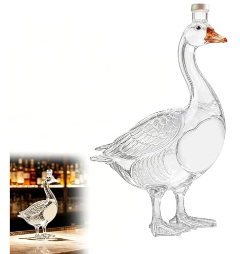 30th Anniversary Sculpted Vodka Bottle, 350ML Goose Vodka Bottle 3D Embossed, Premium Liquor Glass Decanter for Spirits & Brandy, Home Bar Display & Collectors Gift (A)