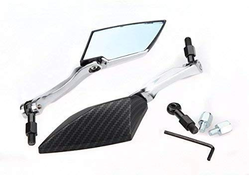 GOZAR Specchietti Retrovisori Laterali anteriori Moto Compatibile con Yamaha/Honda/Suzuki/Kawasaki - Carbonio