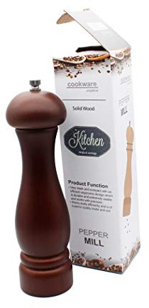 Abcsea 8 in. macinapepe in legno di regolabile, macinapepe manuale peugeot, macina pepe sale noce 1 pezzo