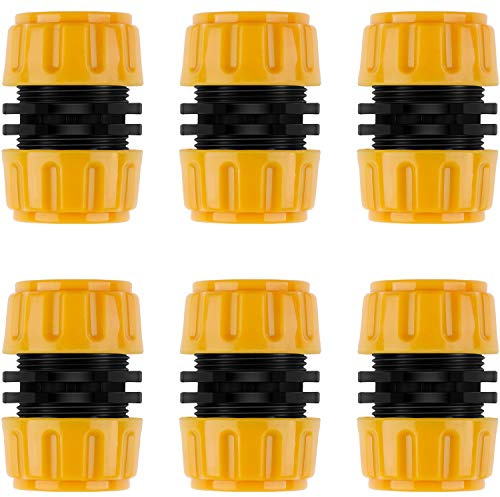 6 Packungen Kunststoff Schlauch Reparaturanschluss, Quick Fix Extend Anschluss für 1/ 2 Zoll Gartenschlauch (Reparatur-Anschluss)