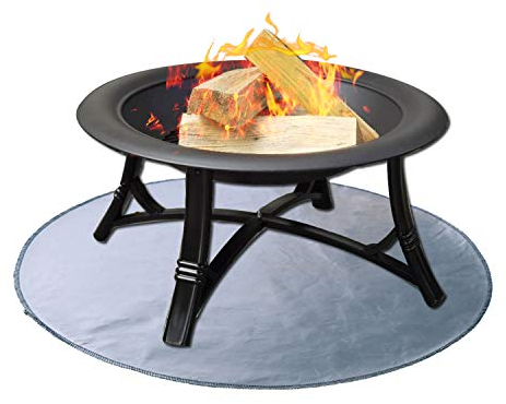Boofire Feuerschalenmatte, runde Grillmatte für Boden, Terrasse, Deck, Rasen, Outdoor oder Campingplatz, Schutzmatte Silber (61 x 61 cm)
