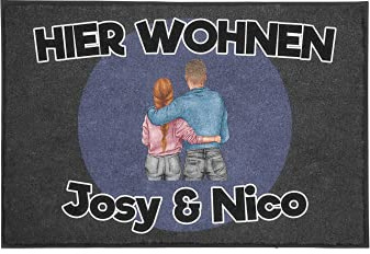 TassenTicker Personalisierte Fußmatte - Pärchen Fussmatte - innen&außen - waschbar - Couple - Jahrestag - Valentinstag - Hochzeit - Einzugsgeschenk - Jahrestag - Für Freund/Freundin