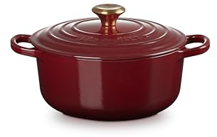 Le Creuset Signature Gusseisen-Bräter mit Deckel, Ø 20 cm, Rund, Für alle Herdarten und Induktion geeignet, Volumen: 2,4 l, 3,092 kg, Garnet, 21177209494441