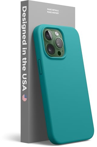 elago Cover in Silicone Liquido per iPhone 13 Pro (6,1) | Protezione Fotocamera e Schermo, Antiurto, Fodera Morbida in Microfibra Antigraffio (Turchese Scuro)