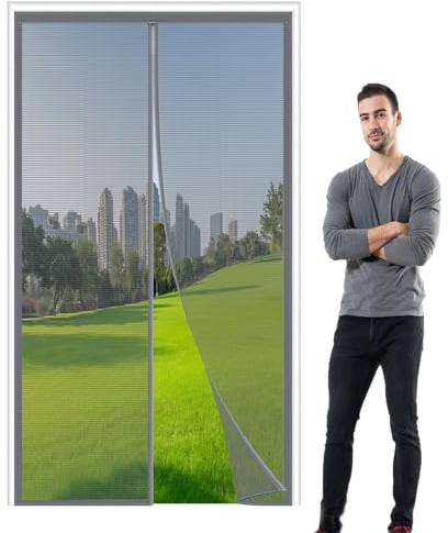 Magnet Fliegengitter Tür Insektenschutz,Moskitonetz Fliegengittertüren, Der Magnetvorhang Ist Ideal Für Die Balkontür, Kellertür Und Terrassentür-165x220cm(64x86inch)