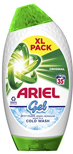 Ariel Washing Liquid Laundry Detergent Original Gel 1.225L, 35 Washes, Brrrilliant Stain Removal, Even In A Cold Wash